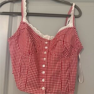 Red Gingham Women's Top